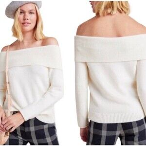 Anthropologie White Shelby Pullover Off Shoulder size small